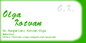 olga kotvan business card